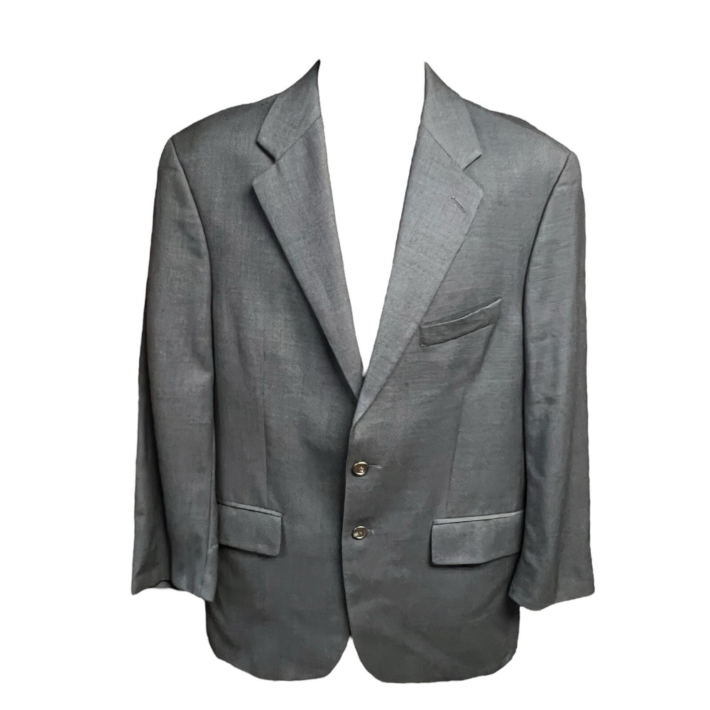 Chaps Ralph Lauren Blazer 40R‎ Gray Cashmere Wool Notched Single Breasted Preppy